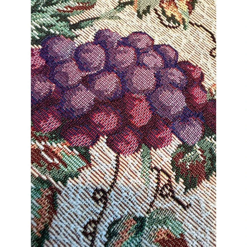 Vintage Grape Vineyard Tapestry Table Runner Tuscan French Country Decor